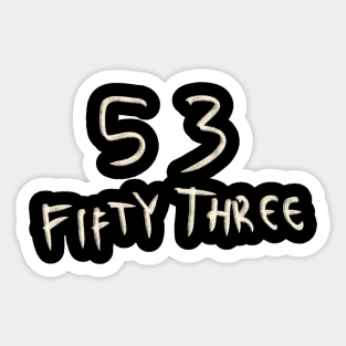 Hand Drawn Letter Number 53 Fifty Three Sticker